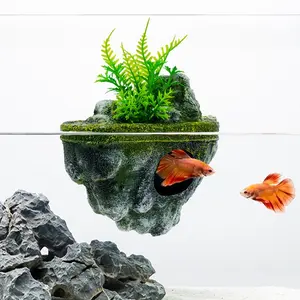 Aquarium Landscape Resin Moss Artificial Pumice Decorative Miniature Landscape Aquarium Decorations Floating Moss Stone Blocks