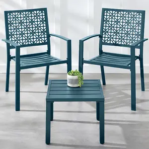 Best Choice Products 3-Piece Stackable Patio Bistro Set, Outdoor Chat Furniture w/ 2 Chairs, Table Best Choice Products 3-Piece Stackable Patio Bistro Set, Outdoor Chat Furniture w/ 2 Chairs, Table
