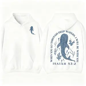 Blank Graphic Studio Whale Shark Graphic Hoodie Unisex Beachy Sweatshirt T-Shirt Hot Trend for Men and Women Perfect for Fans Stylish and Wear