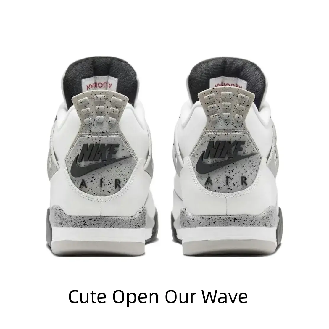 vintage streetwear mid top basketball shoes white grey contrast cement speckle midsole unisex hip hop youth fashion matching footwear