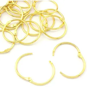20 count 1.5 inch/38mm Golden Loose Leaf Binder Rings,  Key Rings, Binding Ring, Metal Book Rings for School, Home, Office