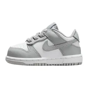 Toddler's Nike Dunk Low White/LT Smoke Grey-White (FB9107 123) Toddler's Nike Dunk Low White/LT Smoke Grey-White (FB9107 123)