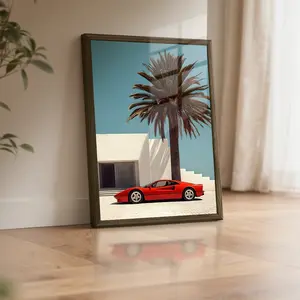 Wooden Acrylic Framed Canvas Painting, Modern Style, Car Painting Poster, Wall Art Decor Living Room Bedroom Office, Home Decoration, Perfect Gift