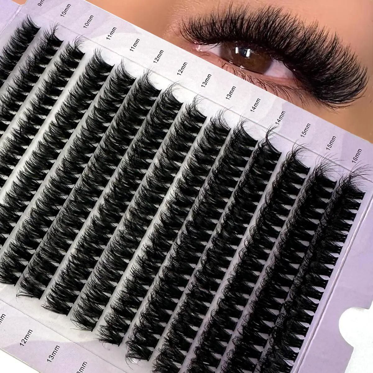14 Rows 5D Fluffy Cluster Lashes 6OD/80D/10OD Thick Eyelash D/DD Curl Wispy Individual Lashes 9-16mm Cluster Eyelash Extensions 2026 New
