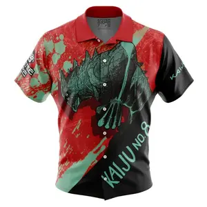 New Monster Shonen Kaiju no 8 Button Up Hawaiian Shirt - Ape Japanese Anime Style Button Up Hawaiian Shirt Men Women Fashion Y2k Oversized Pullovers