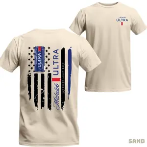 Michelob Ultra T-Shirt – American Flag and Beer Can Graphic, Perfect Gift for Beer Lovers and Patriotic Fans, Men's Cotton Tee
