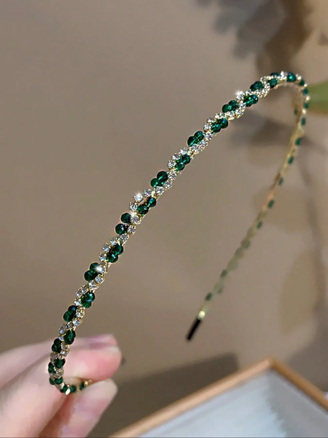 Elegant Vintage Palace Style Narrow Rhinestone Metal Headband, Shiny Zinc Alloy Hair Accessory, Suitable for Weddings and Daily Wear