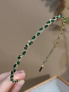 Elegant Vintage Palace Style Narrow Headband, Shiny Zinc Alloy Hair Accessory, Suitable for Weddings and Daily Wear