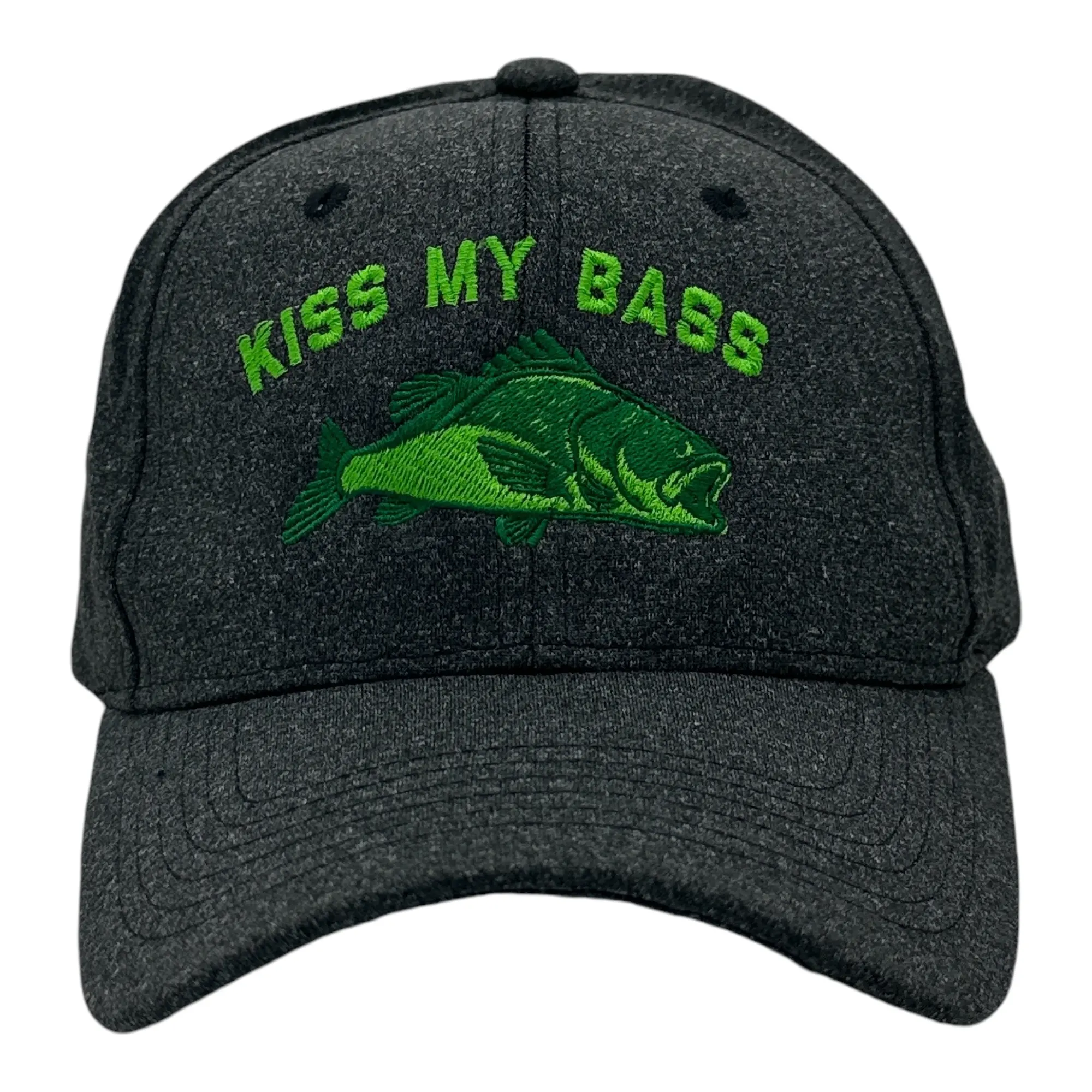 Kiss My Bass Hat Funny Sarcastic Fishing Novelty Cap Funny Hats Sarcastic  Funny Fishing  Novelty Caps for Men Black - Standard