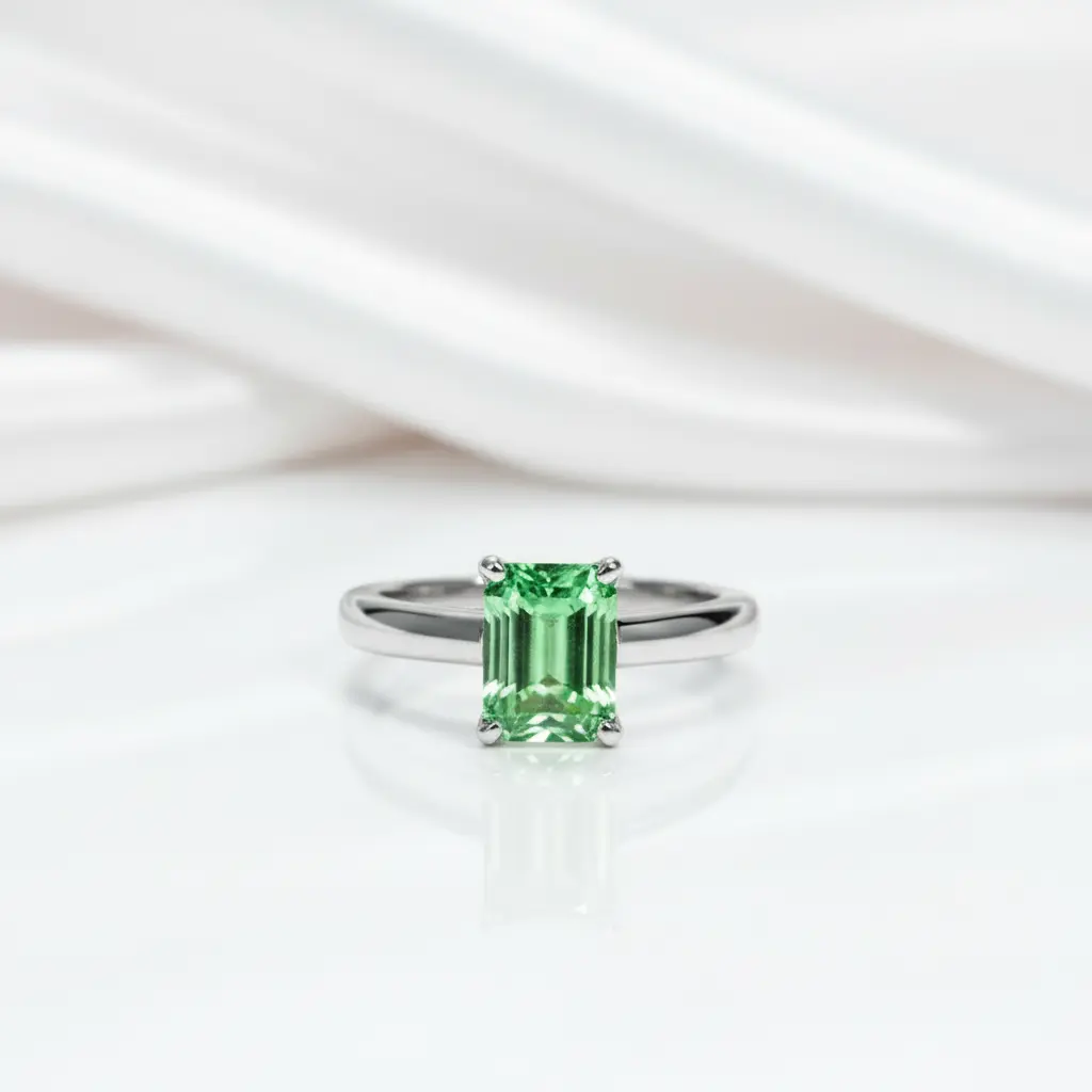 2.0 Ct Colombian Cultivated Emerald Engagement Ring