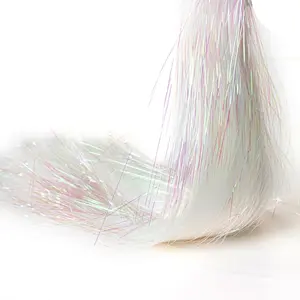 10000 Strands Iridescent Tinsel Icicles Foil Fringe Christmas Tree Tinsel Hanging Decoration for Christmas Birthday Wedding Party (White)