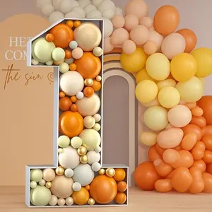 Balloon Number Model, 1 Count 3D Filling Balloon Number Decoration without Balloon, DIY Decorating Birthday Anniversary Wedding Decoration, Party Decoration Supplies, Balloon Arch Frame