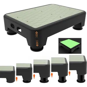 5-Level Adjustable Step Stool, Noctilucent Bedside Step, 700 LBS Capacity Safety Step Platform, Indoor Outdoor Foot Stool for Seniors Kids, Wide Step Stool for Elderly Night Assistance
