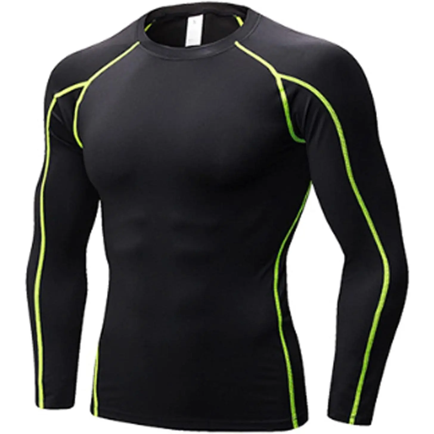 Men's Long Sleeve Compression Fitness Shirt - Athletic Fitted Breathable, Dry Fit Tech, Durable All Seasons Active Baselayer Undershirt for Gym, Baseball & Softball Sports Top