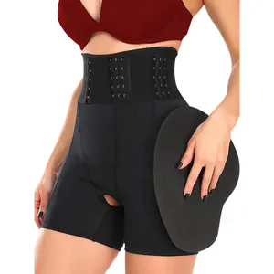 Tummy Control and Hip Enhancer for Women with Pads Fake Butt Lifter Hourglass Underwear Shapewear High Waisted Shaping Shorts Compression Womenswear Belt Breathable Fabric Clothes Comfy Fits Love Shaper Basic Minimalist