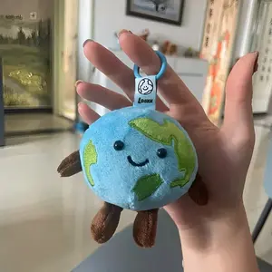 Cute Cartoon 10cm Small Earth Plush Doll Bag Pendant Trend Toy Decoration Keychain Car Pendant Holiday Surprise Creativity Gift