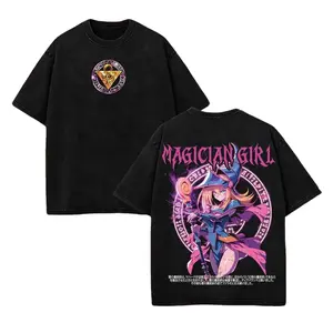 Dark Magician pink girl yugioh yugioh v2 duel monster anime game movie 2 sided tshirt graphic tees hoodie menswear