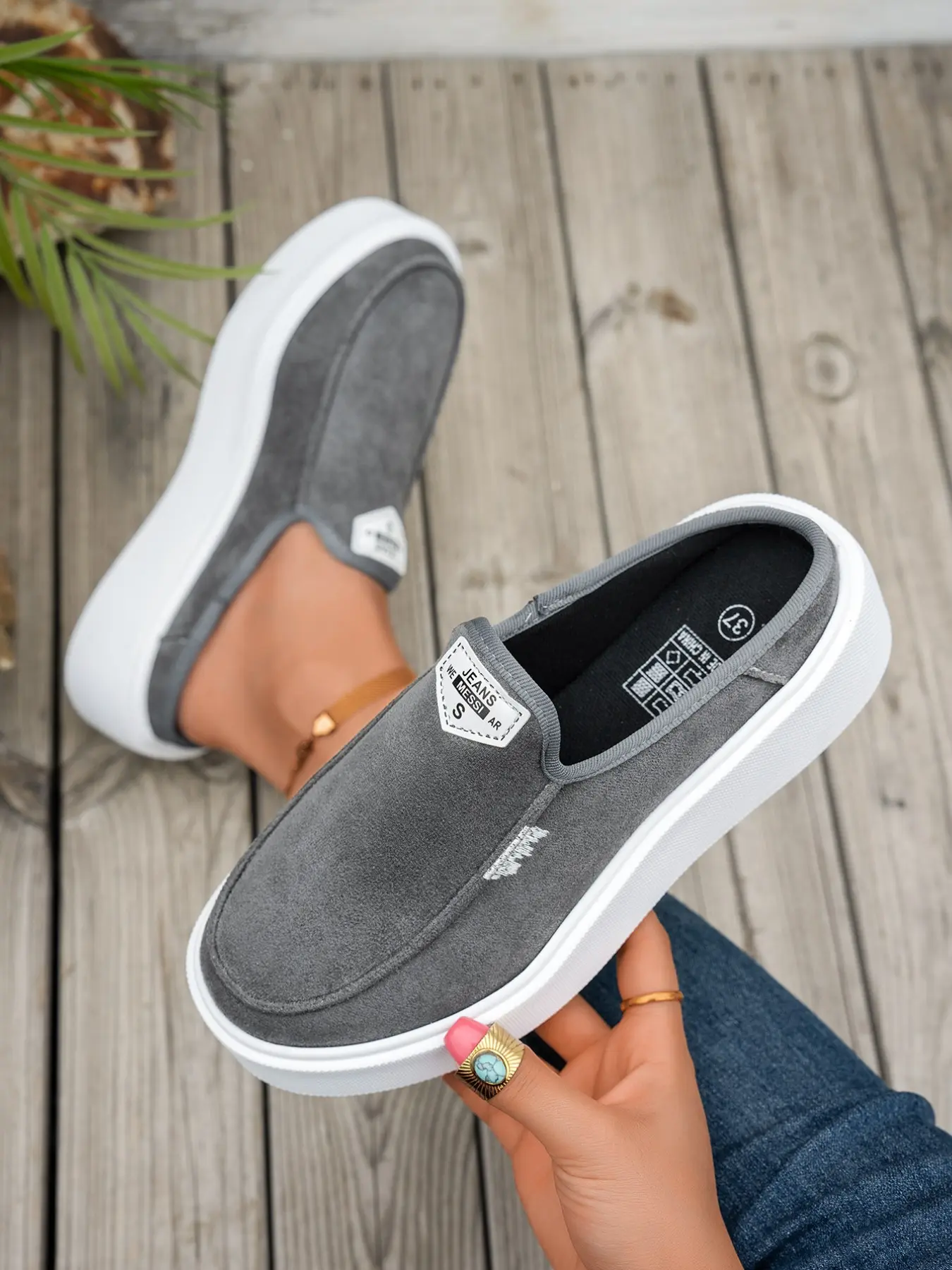 2026 Women's new styles: brown, black, gray, green. pink, leopard print. colorful. milk-colored. black and white. thick-soled mules. large size, comfortable, casual, slip-on design. suitable for school/vacation. Summer Rubber Footwear Casual Wear Shoes