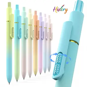 Hiacry 8pc Gel Pens, 0.7mm Black Ink, Medium Tip - Fast-Dry, No Bleed, Gradient Colors for Office & School