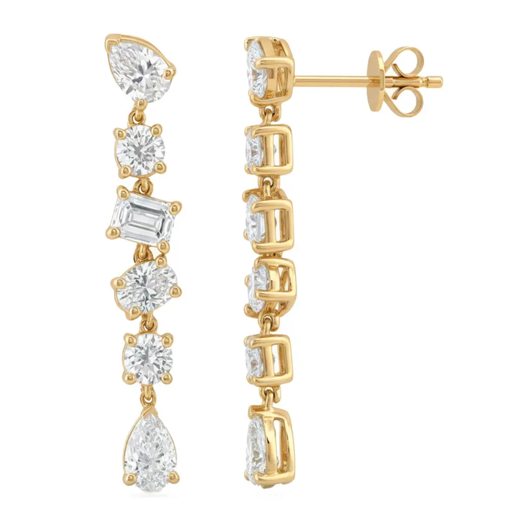 2ct 14K Yellow Gold Lab Grown Diamond Earrings