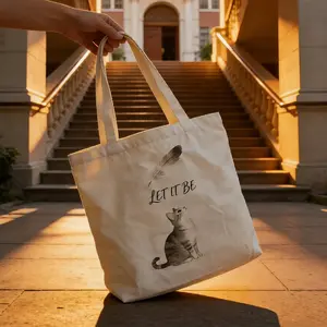 Cute Cat Canvas Bag, 40cm X 32cm (15.75in X 12.6in), Ideal for Outdoor Activities, Entertainment, School, Commuting, Durable & Stylish Design