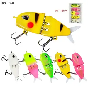 5-pack mini glide baits are slow-sinking multi-jointed lures. Featuring soft tails, rubber fins and realistic 3D eyes, they deliver smooth S-shaped glide motion. Great for pike fishing and a lovely gift for anglers.