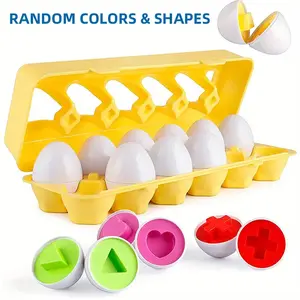 Matching Eggs Toy, Color & Shape Sorter Puzzle Game, Early Learning Educational Toy for Kids, Gift for 1 Year Old Children