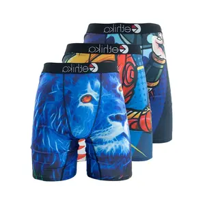 ETHIKA 3Pcs Sexy Mens Underwear Boxers Fashion Print Underpants Summer Breathable Men's Panties Lingerie Plus Size Boxer Briefs