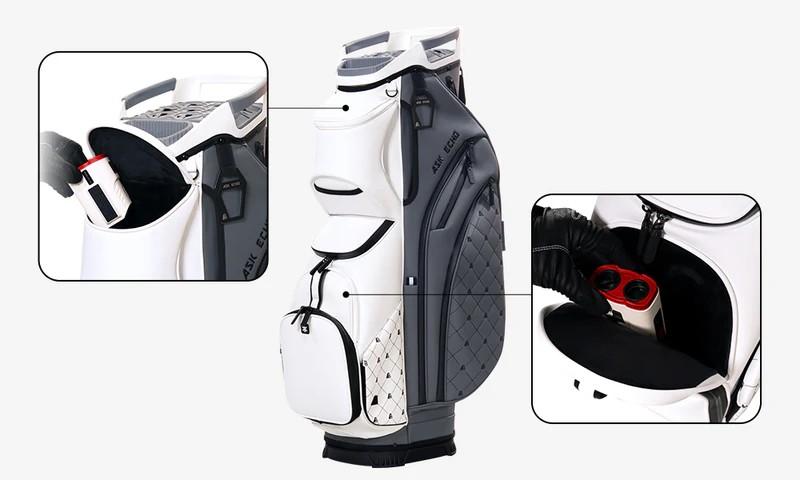 Ask Echo SLC-130LE Golf Bag Luxury 15 Way Full Length Dividers Golf Quiet Synthetic Leather Cart Bag Ask Echo SLC-130LE Golf Bag Luxury 15 Way Full Length Dividers Golf Quiet Synthetic Leather Cart Bag
