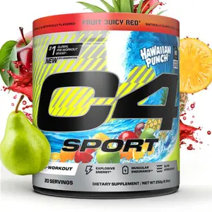 C4 Sport Pre-Workout Powder Hawaiian Punch Fruit Juicy Red 20 Servings Dietary Supplement for Explosive Energy & Muscular Endurance