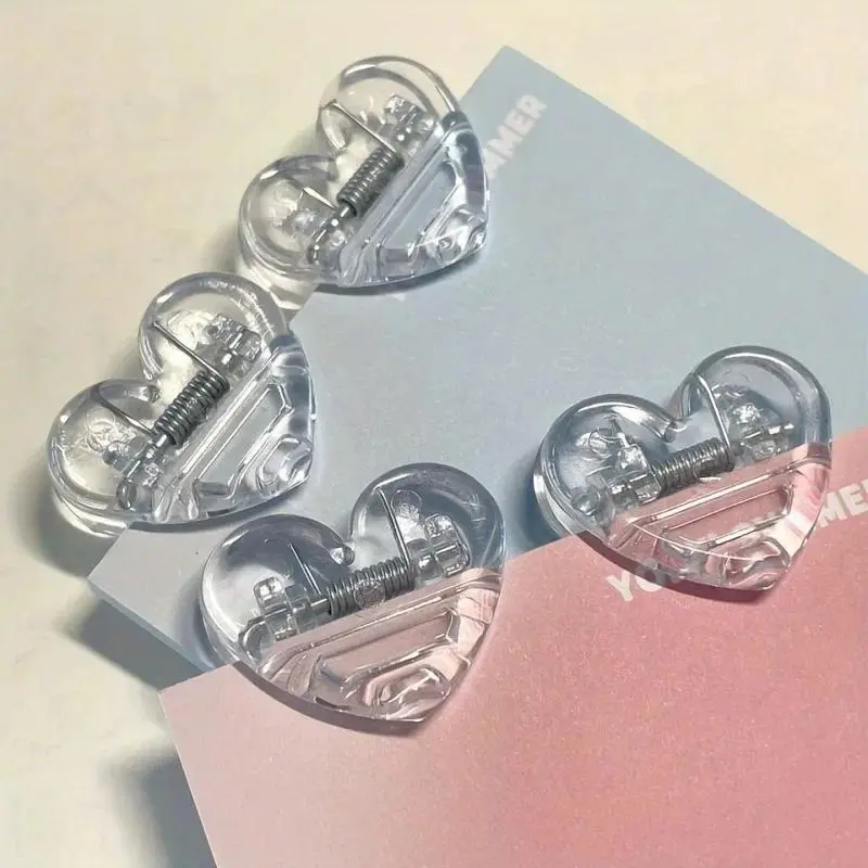4pcs Heart-shaped memo clip, multi-functional paper clip, suitable for office, school and home use, Multifunctional, Multifunctional Stationery