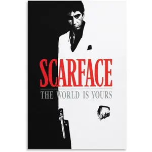 Scarface Movie Poster Wall Art, Painting For Living Room Home Decor, Iconic Film Art