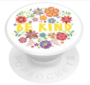PopSockets Adhesive Phone Grip, Holder, Phone Stand, Flower - Be Kind Embroidery