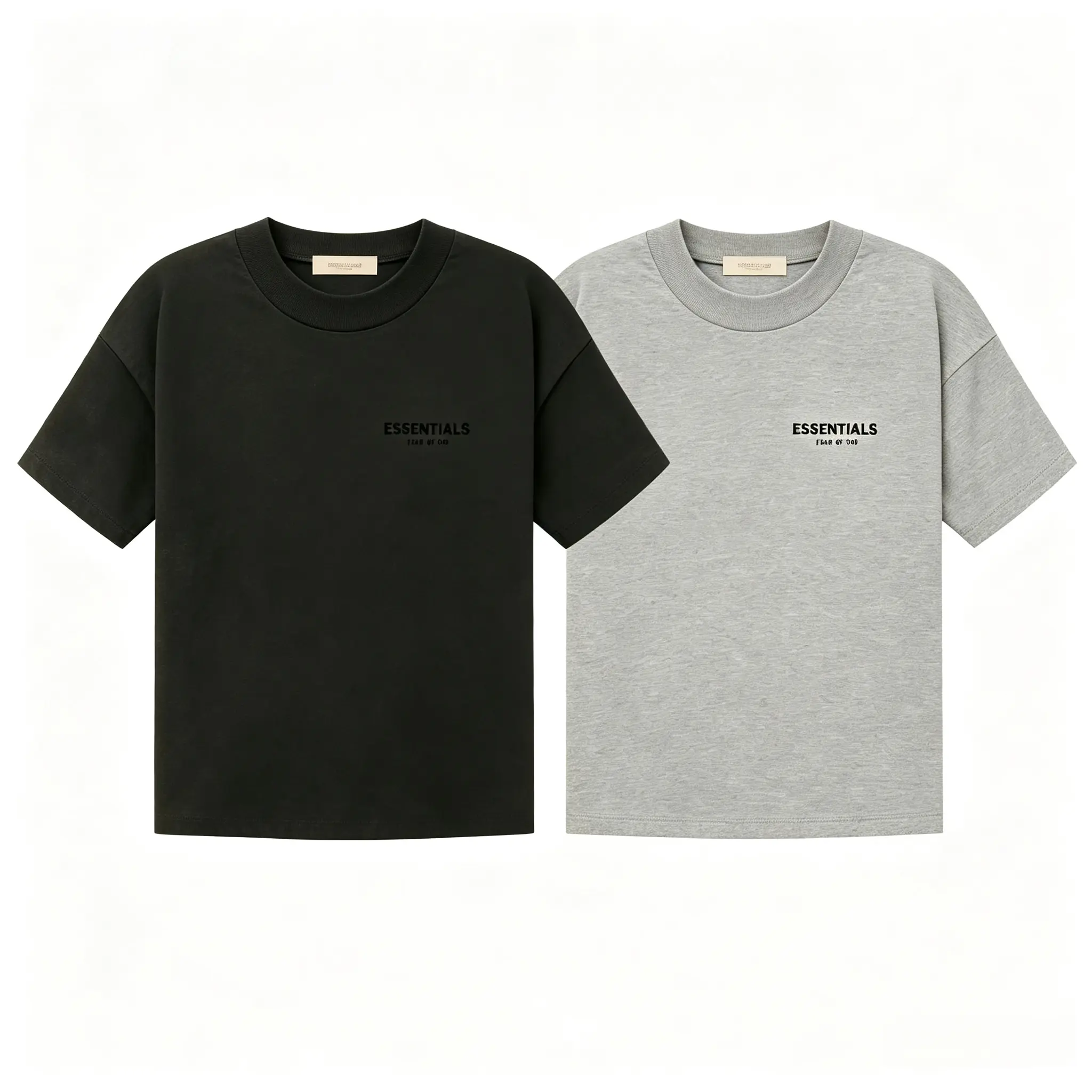 Fear of God Essentials Tee 'Stretch Limo' and Dark Oatmeal，Short-Sleeve Two-Piece Set