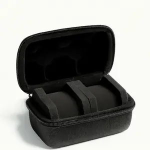 Portable Hard Shell Watch Case, 2 Slot Wristwatch Storage Organizer with Soft Sponge Interior, Anti-Scratch Travel Display Box for Men’s Watches, Great for Collection and Gifts