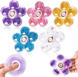5 Pack Glitter Fidget Spinners, Sensory Fidget Toys for Stress Relief, Fidget Spinners for Kids, Teens, Boys & Girls, Party Favors Gifts for Kids