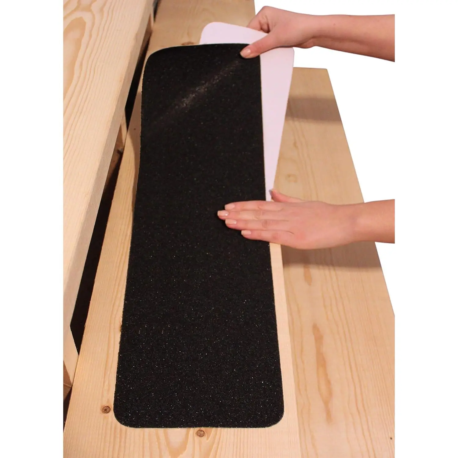 8x30 Stair Treads Non-Slip Outdoor Tape  (10-Pack) Black Anti-Slip Strips