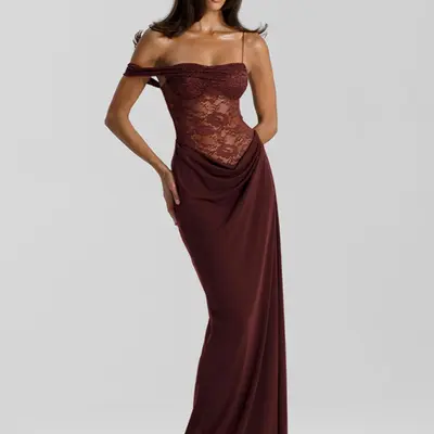 princess polly baby blue dress Off-the-Shoulder Flutter Sleeves Chiffon Long Dress With Slit – DUNTERY UK