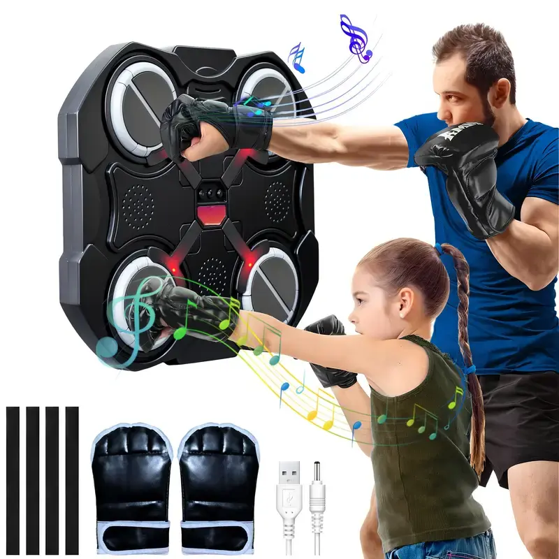 Music Boxing Machine for Kids,  Wall MountedBluetooth Smart Punching Target with Scoring FunctionSports Toy for Kids, Music Boxing Target WorkoutPunching Equipment for Home，Christmas Gifts Protective Gear