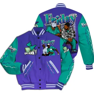 Retro Grape 5s Varsity Jacket - 90s Friday Movie TV All-Over Print 07Y