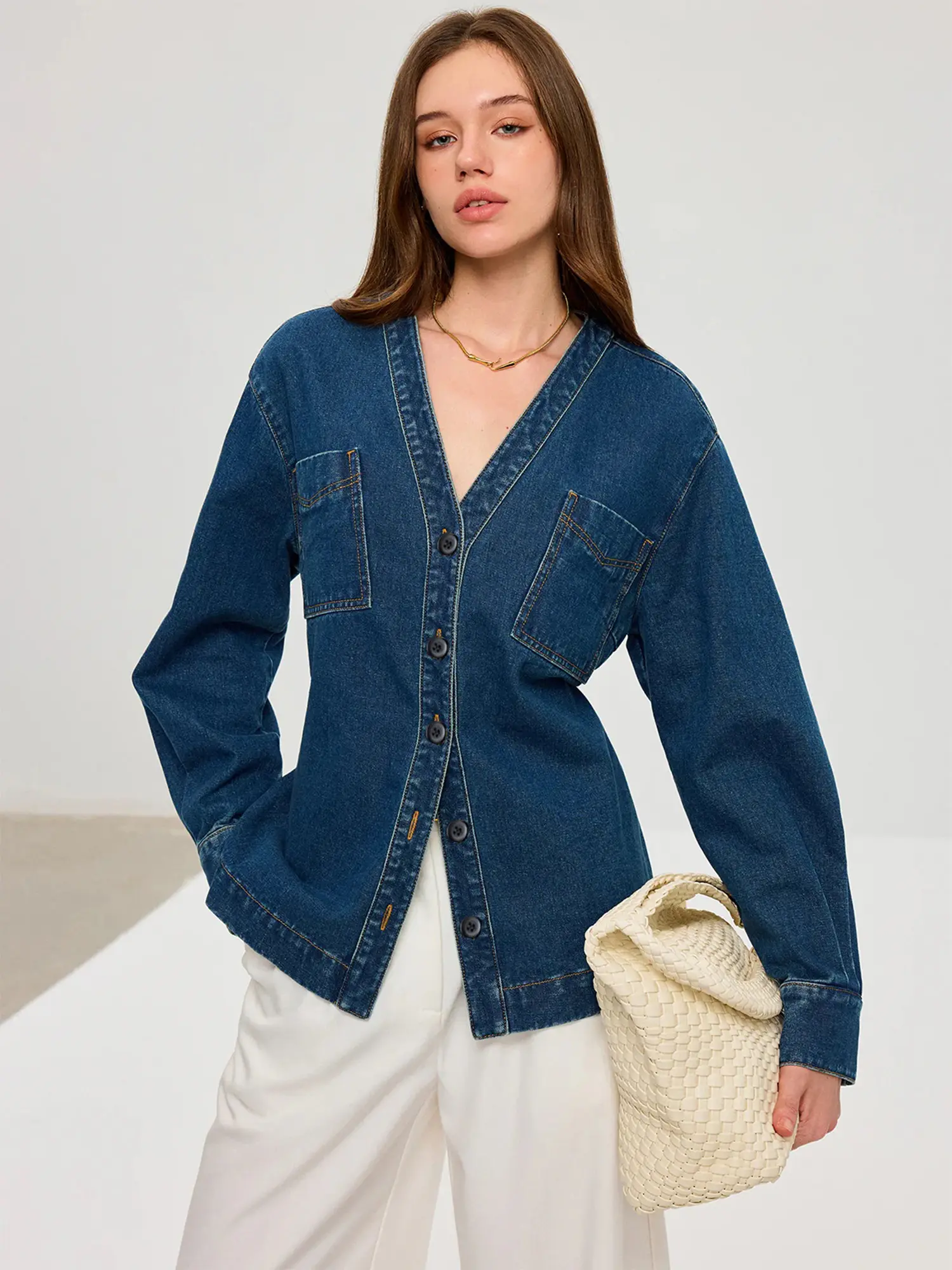 toteme denim overshirt - TikTok Shop