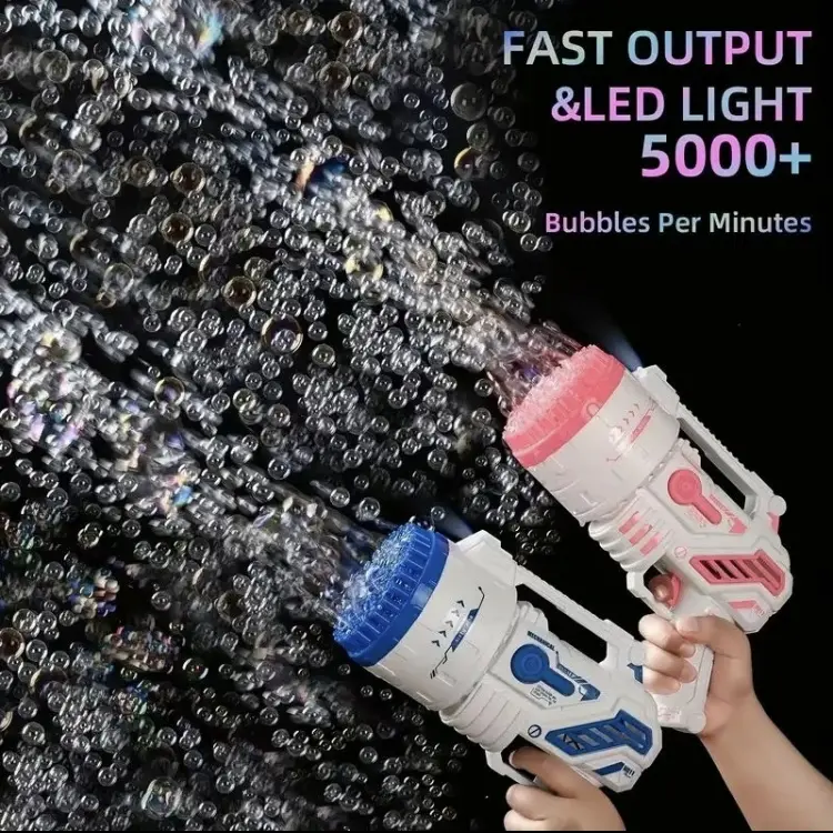 Large Size Colorful Light Bubble Machine for Kids - Unisex Toys with Thousands Bubbles, with Batteries, Outdoor Party Favor for Ages 4-12, New Year & Birthday Presents