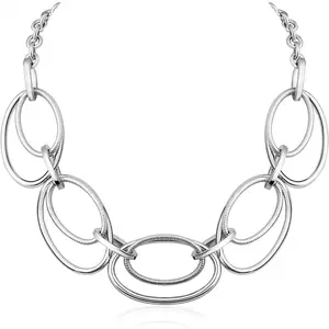 Chunky Gold Necklace for Women: 14k Gold Plated Loop Chain Link Statement Choker Necklace for Women - Chunky Fashion Pendant Jewelry
