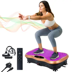 Vibrating Plate, 300LBS Capacity Vibration Plate with Bluetooth Music Mode Full-Body Workout Platform for Home Fitness, Vibrate Stand Shake Board Sport Gym for Fitness Machine Purple