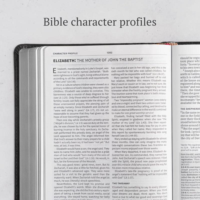 CSB Everyday Study Bible, Black LeatherTouch, Black Letter, Study Notes, Illustrations, Aricles, Easy-to-Carry, Easy-to-Read Bible Serif Type