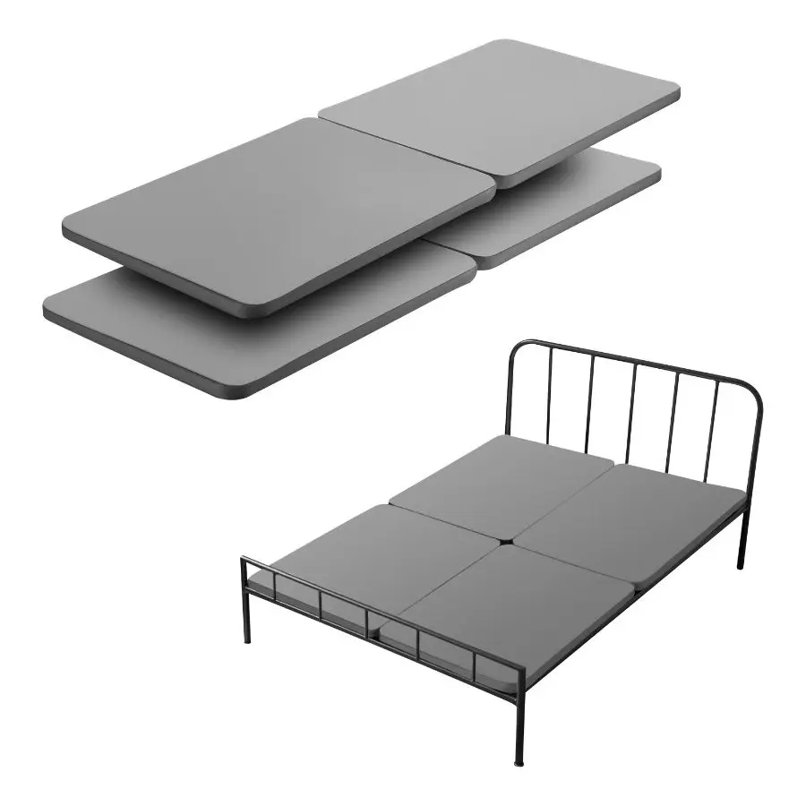 【toolupgrade】VEVOR Queen Size Fabric-Covered Bunkie Board, 1.5 in Wooden Bed Slats with 200D Oxford Cloth, 4-Piece Gray Mattress Support for Queen Beds, Assembly Required