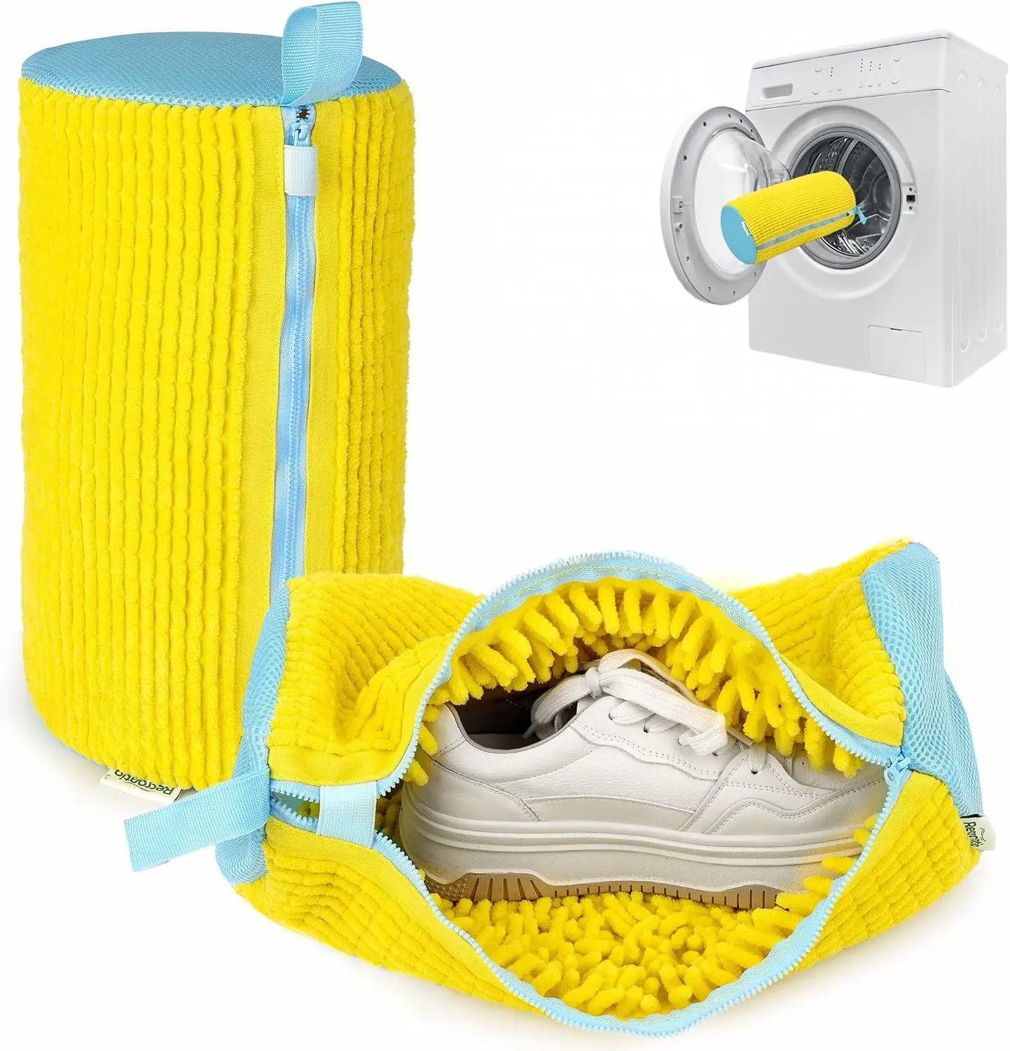 Shoe Washing Machine Bag - Set of 2 Shoe Bags, 360° Deep Clean Shoes Laundry, Reusable Shoe Bag for Washer, Sneaker washing machine bags, Yellow