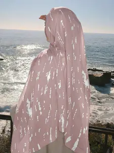 Women's Soft Tie-Dye Print Silk Scarf, 80x180cm Multifunctional Shawl, Fashionable Versatile Hijab Headscarf for Commuting & Travel
