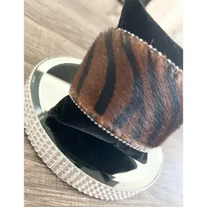 Brown Zebra Studded Bracelet
