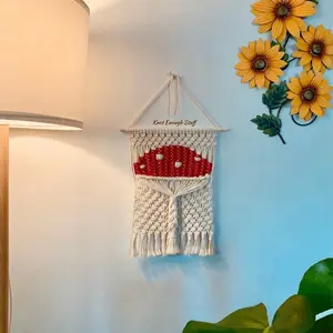 Handmade Mushroom Macrame Wall Hanging Home Decor